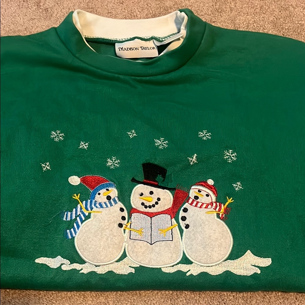 Madison Taylor Green Snowman Sweatshirt
